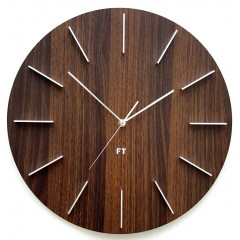 Dizajnové nástenné hodiny Future Time FT2010WE Round dark natural brown 40cm
